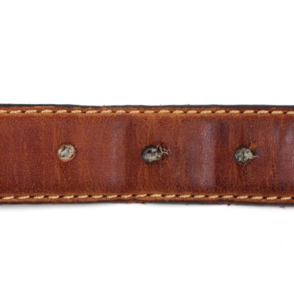 Fossil BROWN GENUINE LEATHER 1 1/8"Wd STITCH DRESS CASUAL MEN'S BELT 32/80 (X37 - Picture 11 of 16